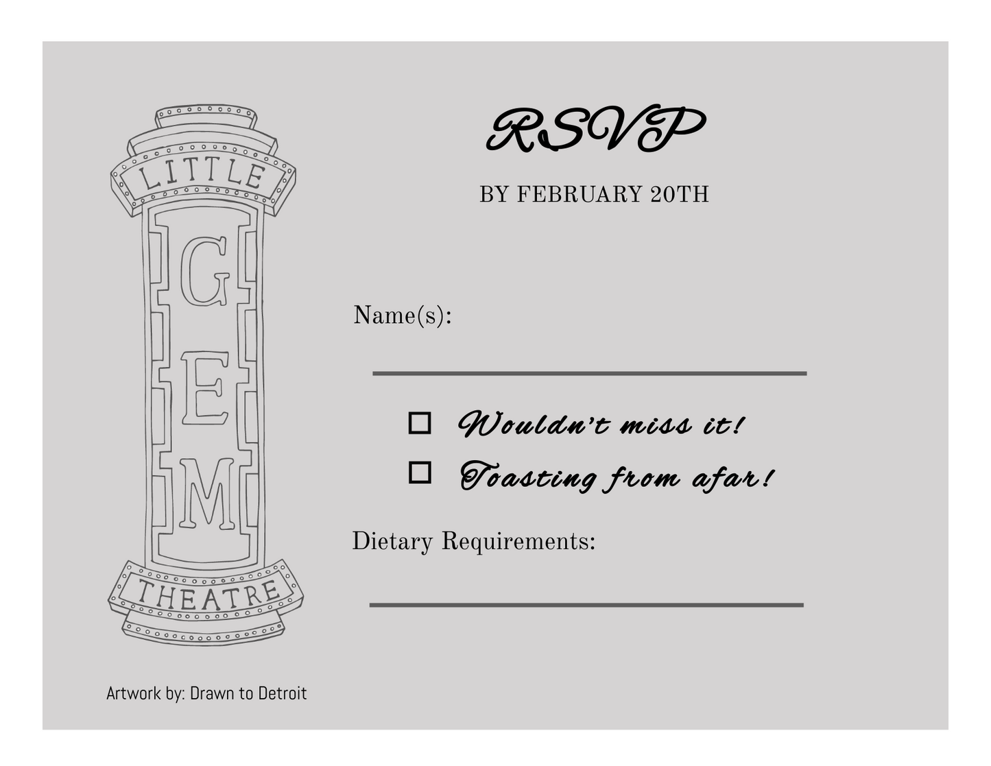 Gem Theatre Invitation Set